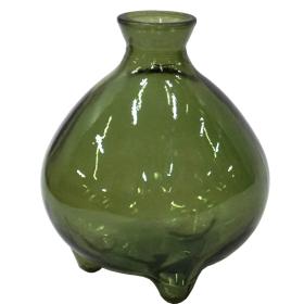 Skleněná váza Melvin - olivově zelená